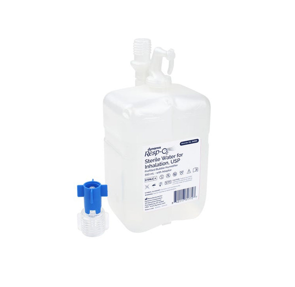 Dynarex RespO2 Sterile Prefilled Bubble Humidifier, 550mL