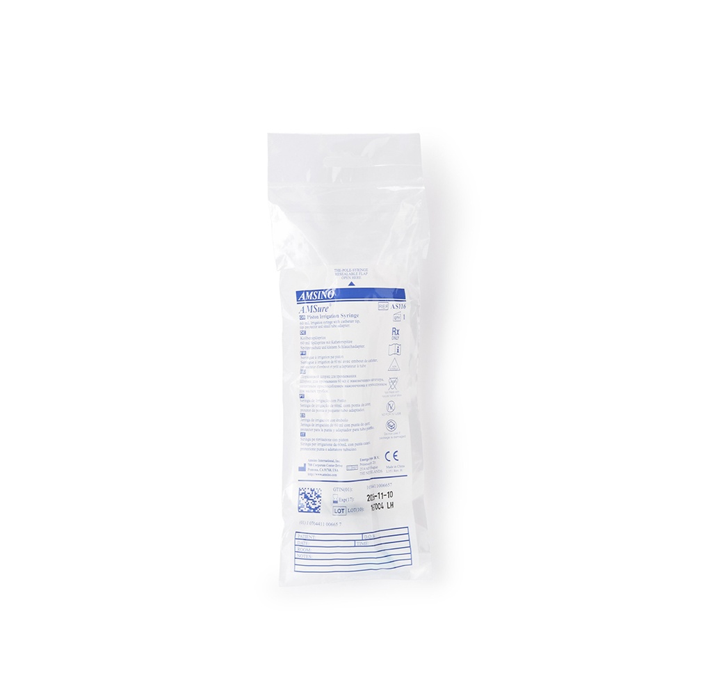 Amsino AMSure Enteral Oral Syringe Without Safety Catheter Tip, 60mL