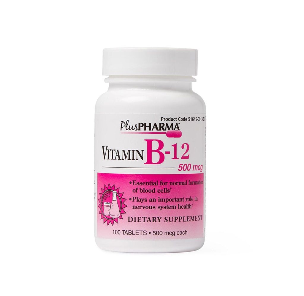 Plus Pharma Vitamin B-12 Tablets, 1,000 mcg