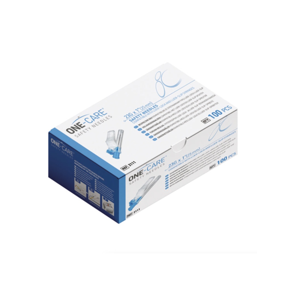 One-Care Safety Needles 23G x 1 