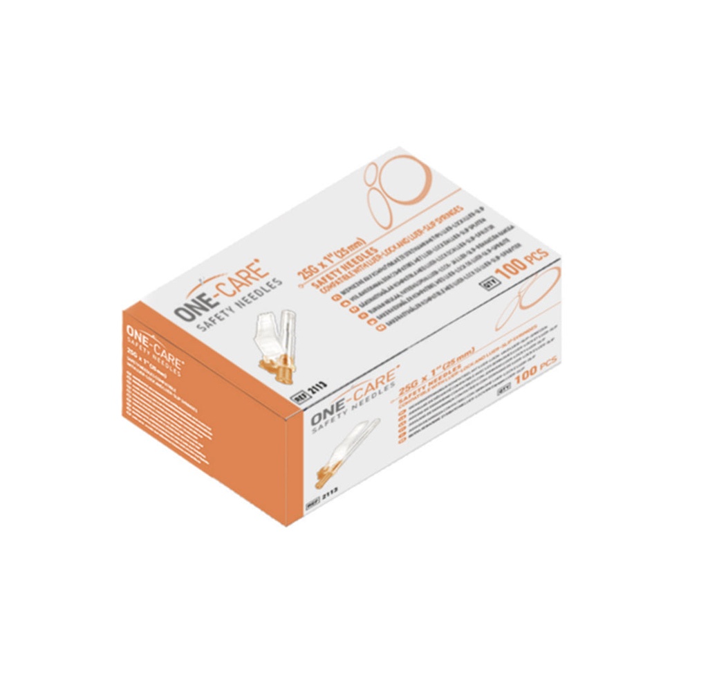 One-Care Safety Needles 25G x 1