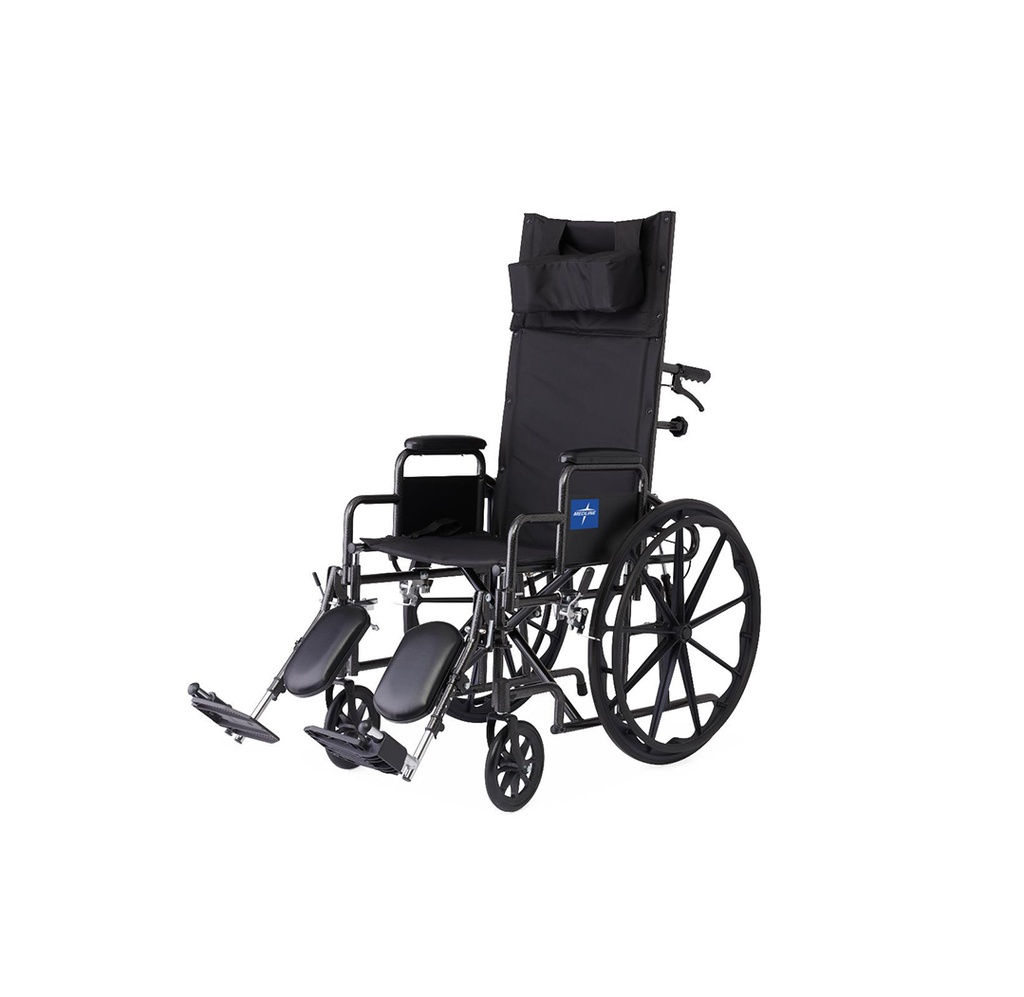 Medline Reclining Wheelchair with Desk-Length Arms, 18"