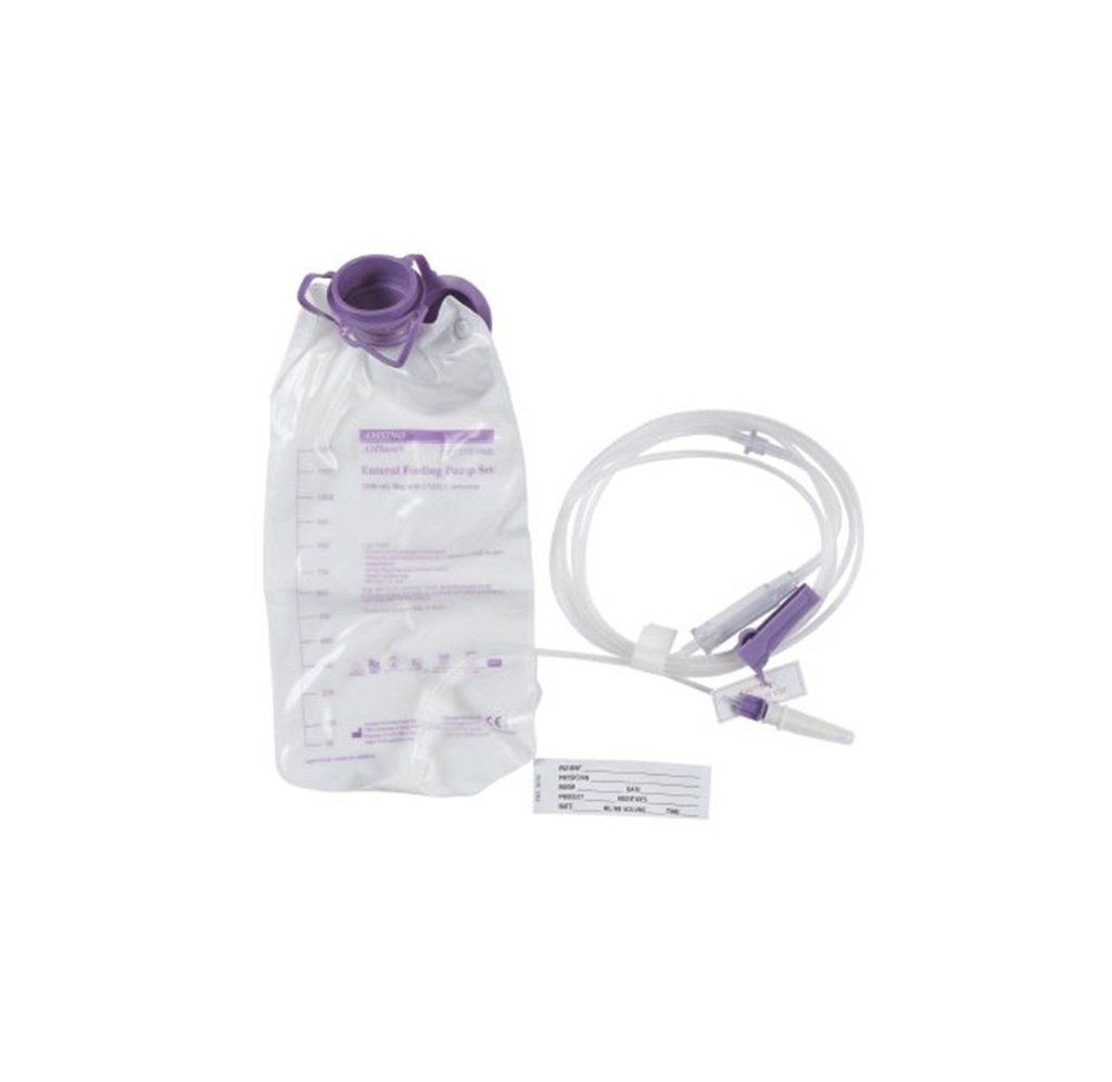 Amsino AMSure Enteral Feeding Pump Spike Set, with ENFit & Transition Connectors, 1200mL