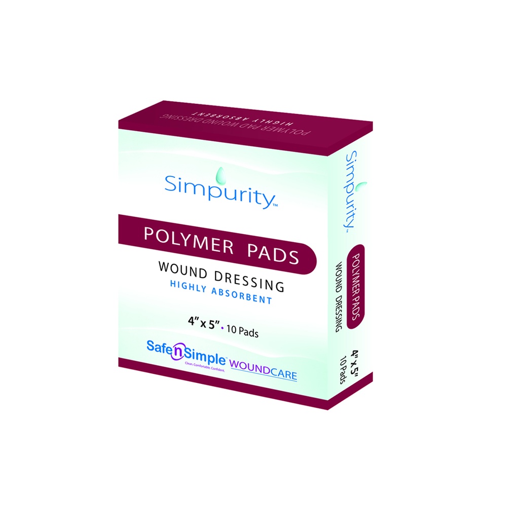 Simpurity Polymer Pad Wound Dressing 4”x5”