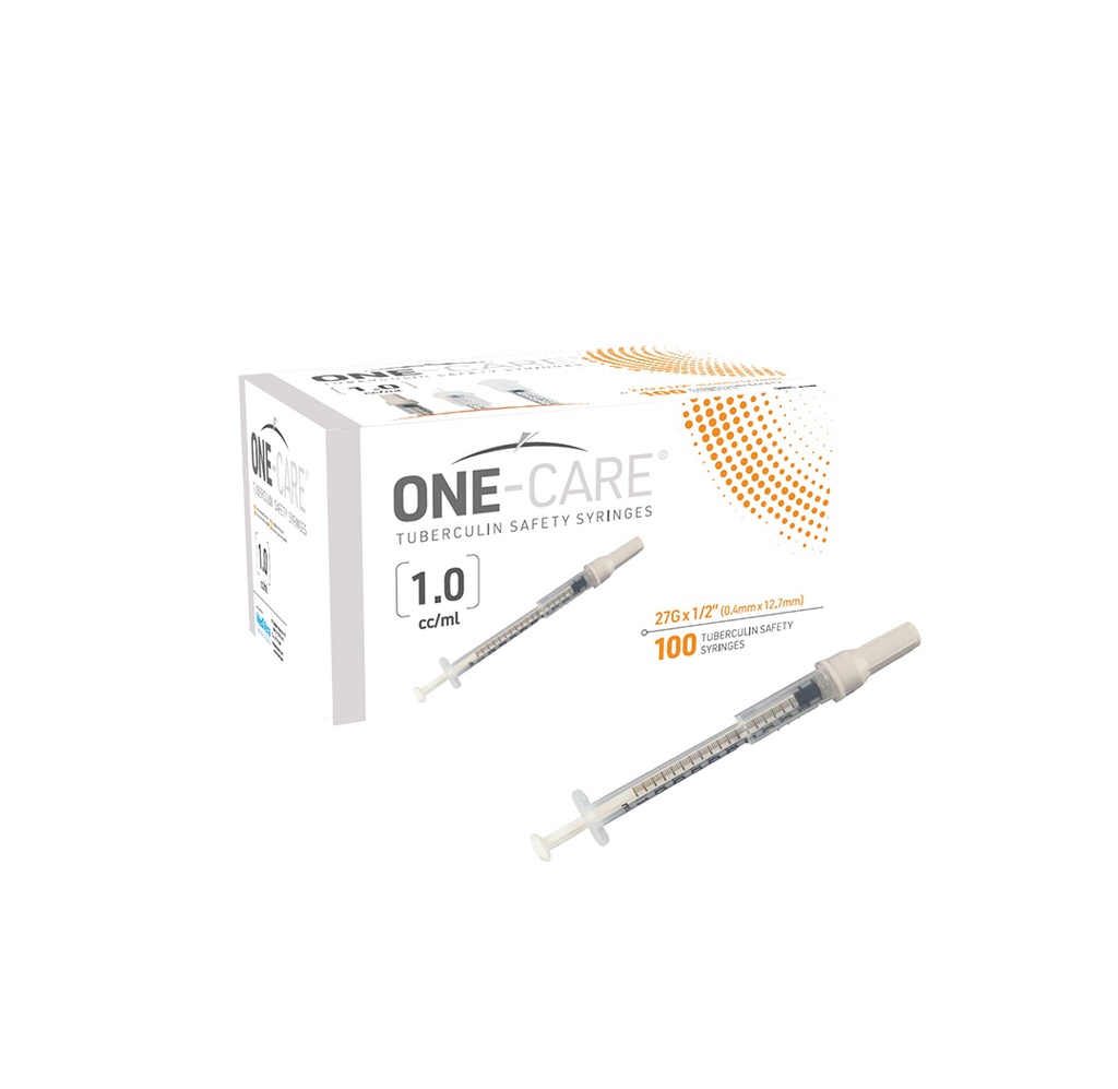 One-Care TB  Safety Syringes 1mL, 27G x .5