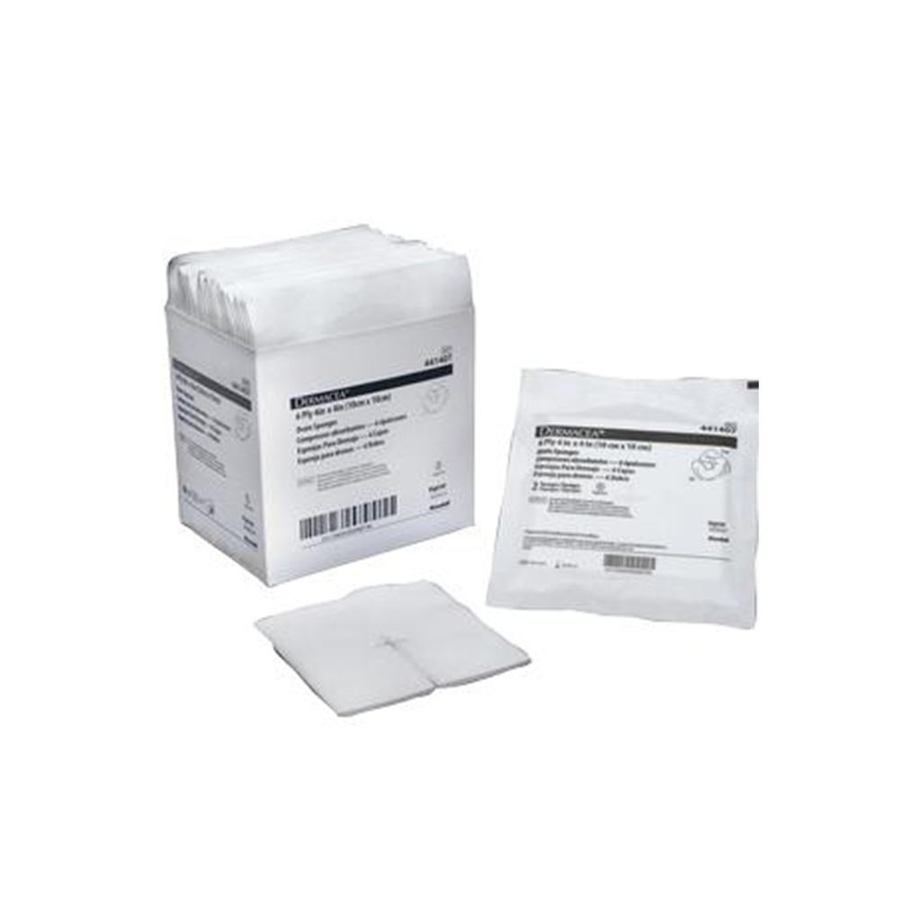 Dermacea Sterile 6 Ply Gauze Drain Sponge,  4"x4"
