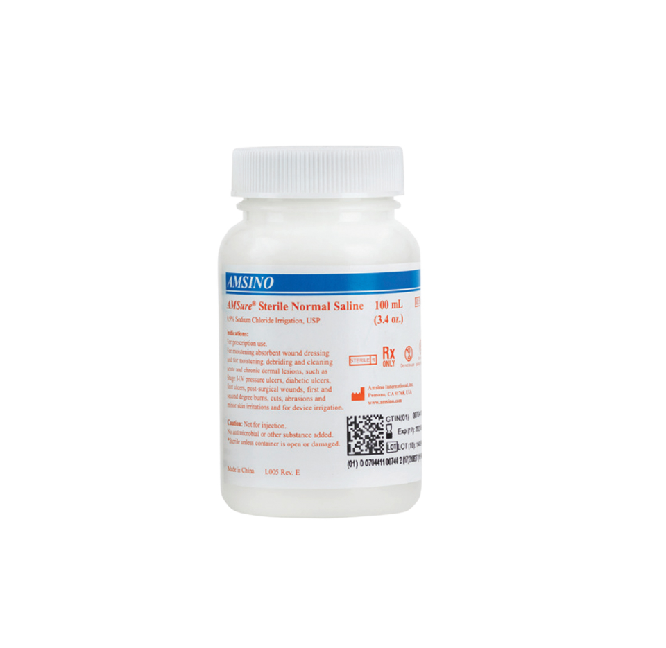 Amsino Sterile Saline Solution, 100mL