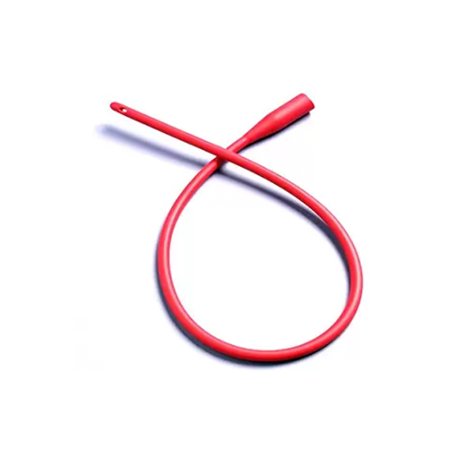 Kendall Dover Robinson Red Rubber Urethral Catheter 16", 14Fr