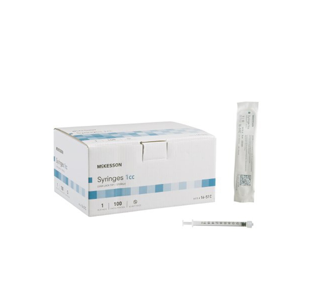 McKesson Sterile Luer Lock Syringe, 1mL