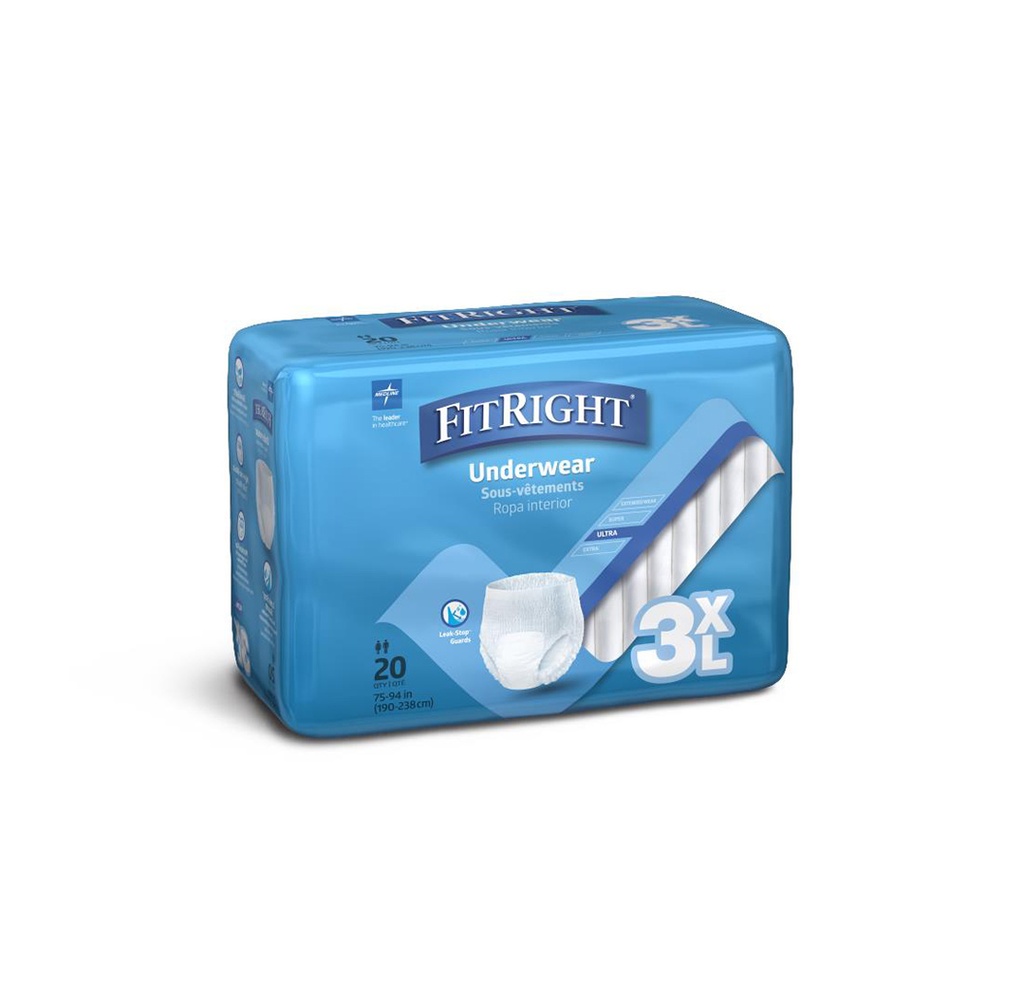 Medline Fitright Protective Underwear, XXXL 