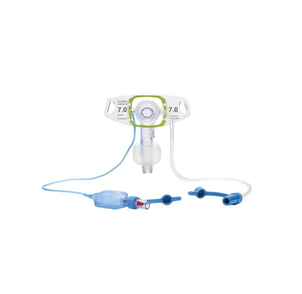 Smiths Medical BLUselect Portex Tracheostomy Tube, Suctionaid, Two Inner Cannulas Size 7.0 mm Adult