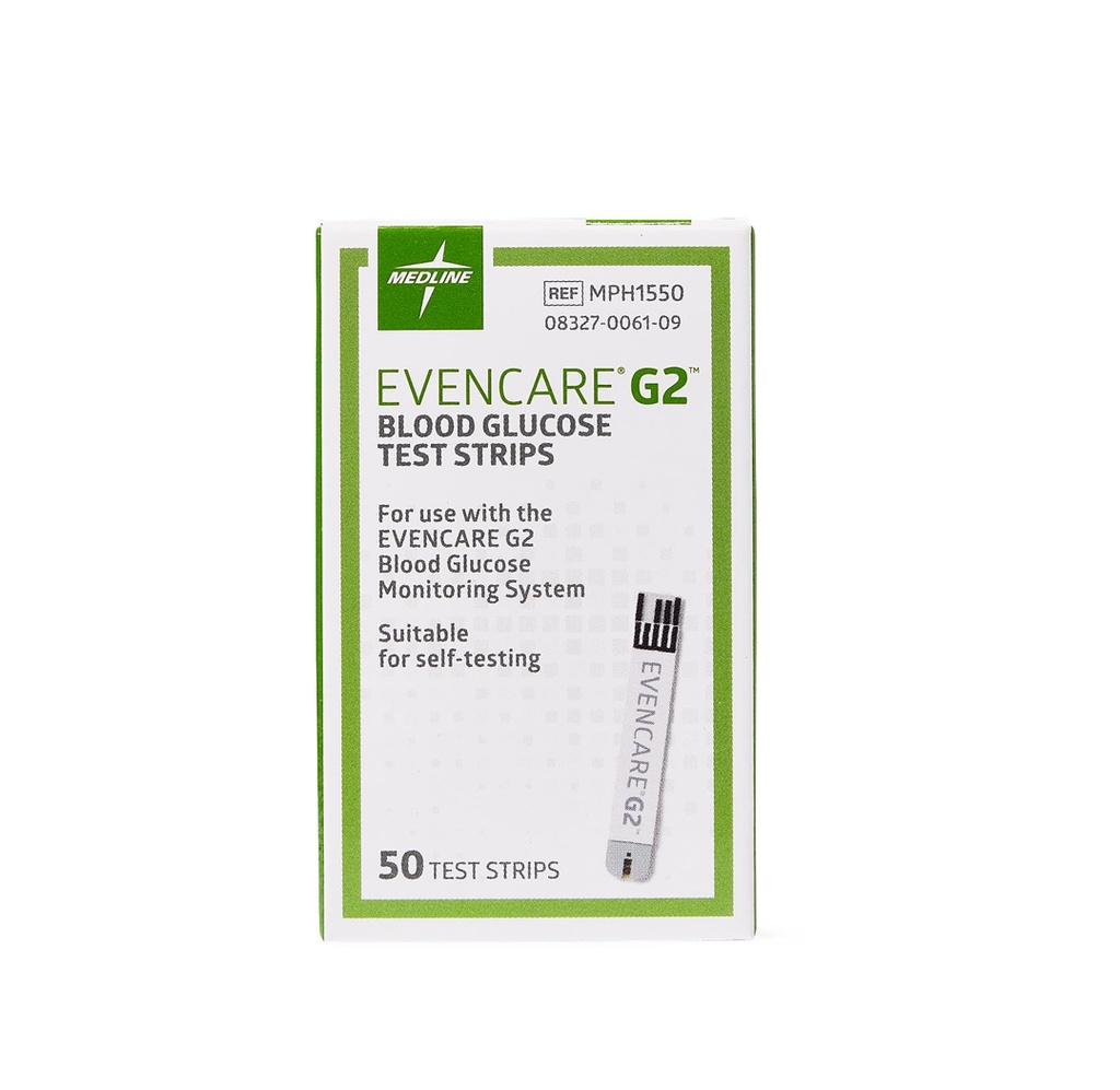 Medline Glucose Test Strips for EvenCare G2 Meters