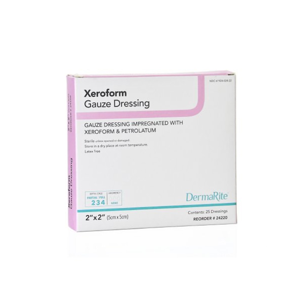 Dermarite Xeroform Impregnated Gauze Dressing 2”x2” 