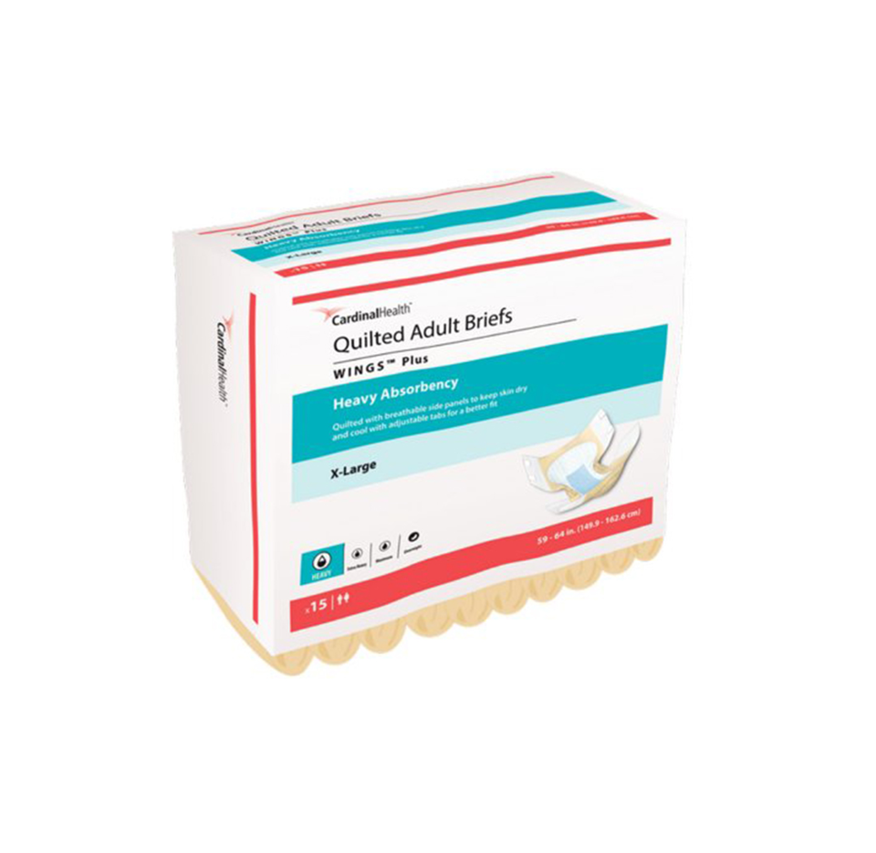 Cardinal Health Wings Plus Adult Briefs, S