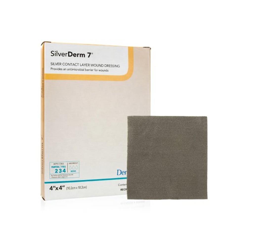 Dermarite SilverDerm7 Silver Wound Contact Layer Dressing 4”x4"
