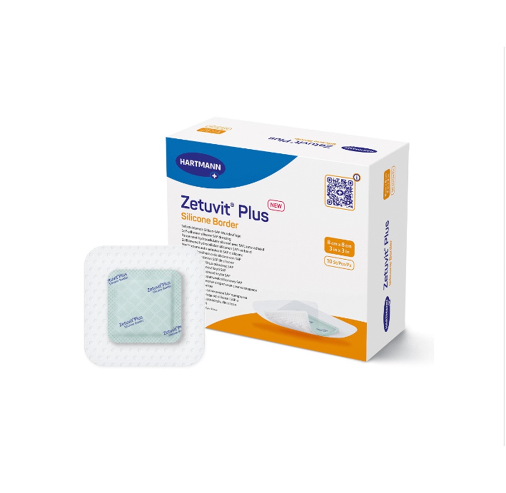 Hartmann Zetuvit Plus Silicone Bordered Super Absorbent Dressing, 3"x3"