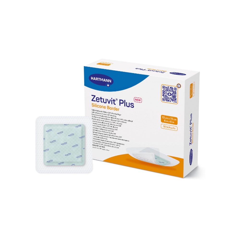 Hartmann Zetuvit Plus Silicone Bordered Super Absorbent Dressing, 6"x6"