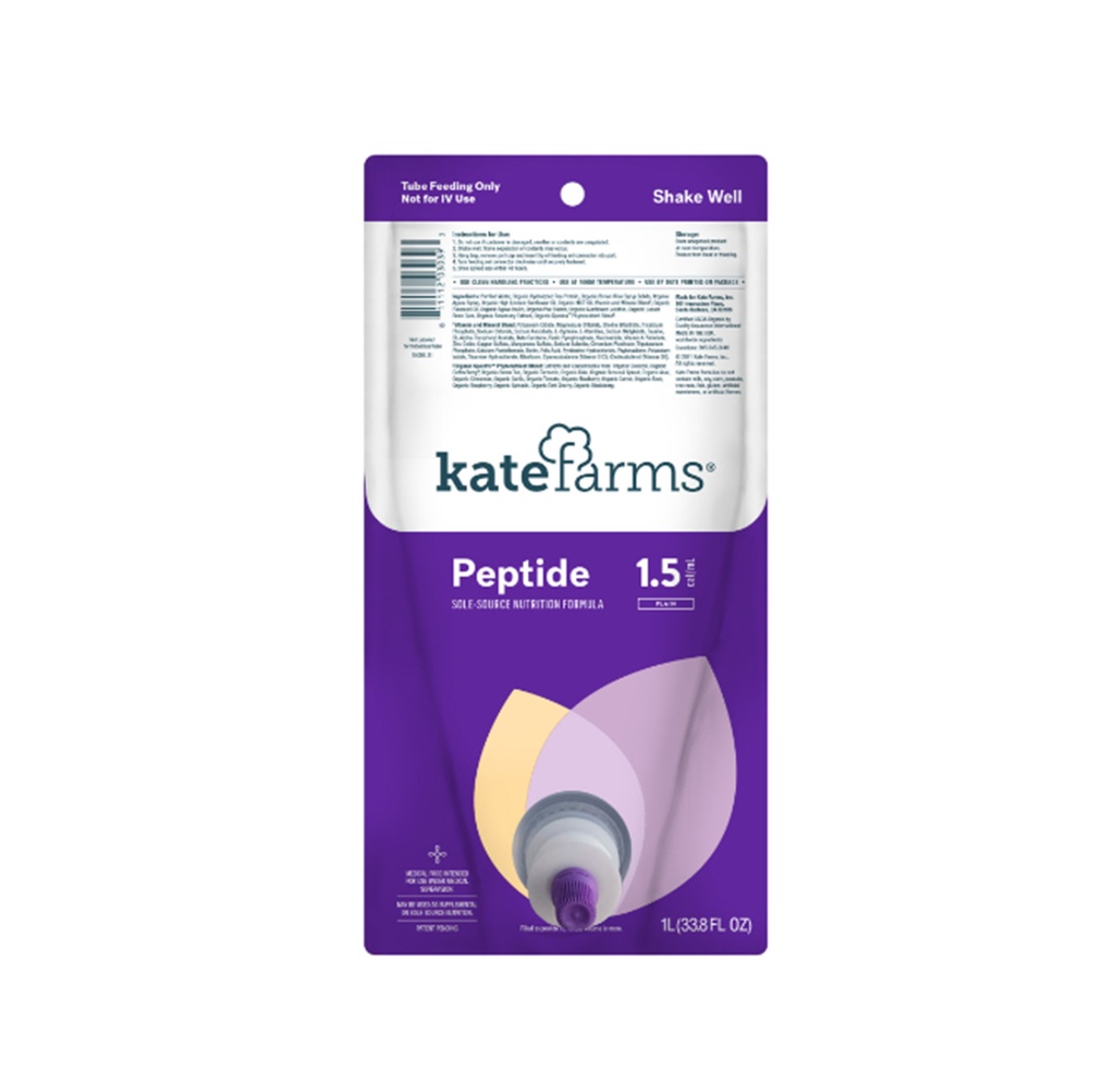 Kate Farms Peptide 1.5 Tube Feeding Formula 1000mL/33.8oz RTH 