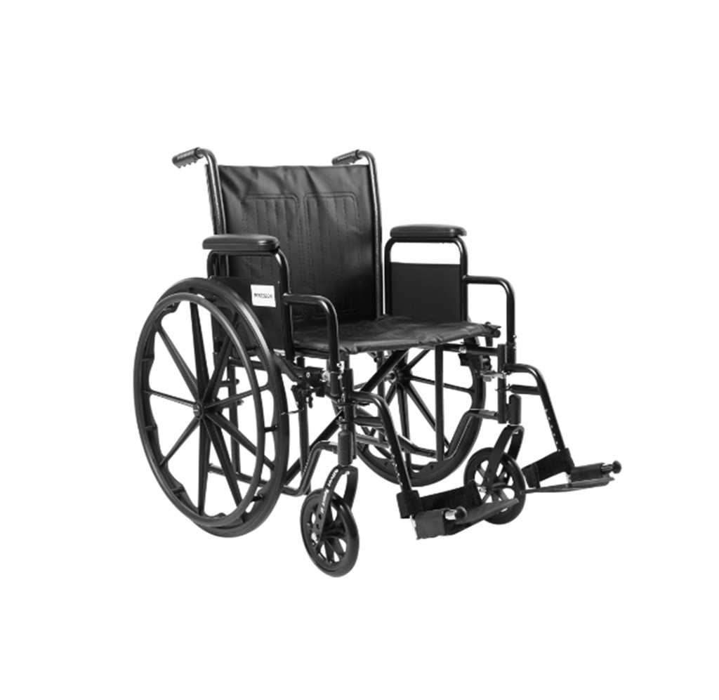 McKesson Wheelchair with Desk-Length Arms and Swing-Away Leg Rests, 20"