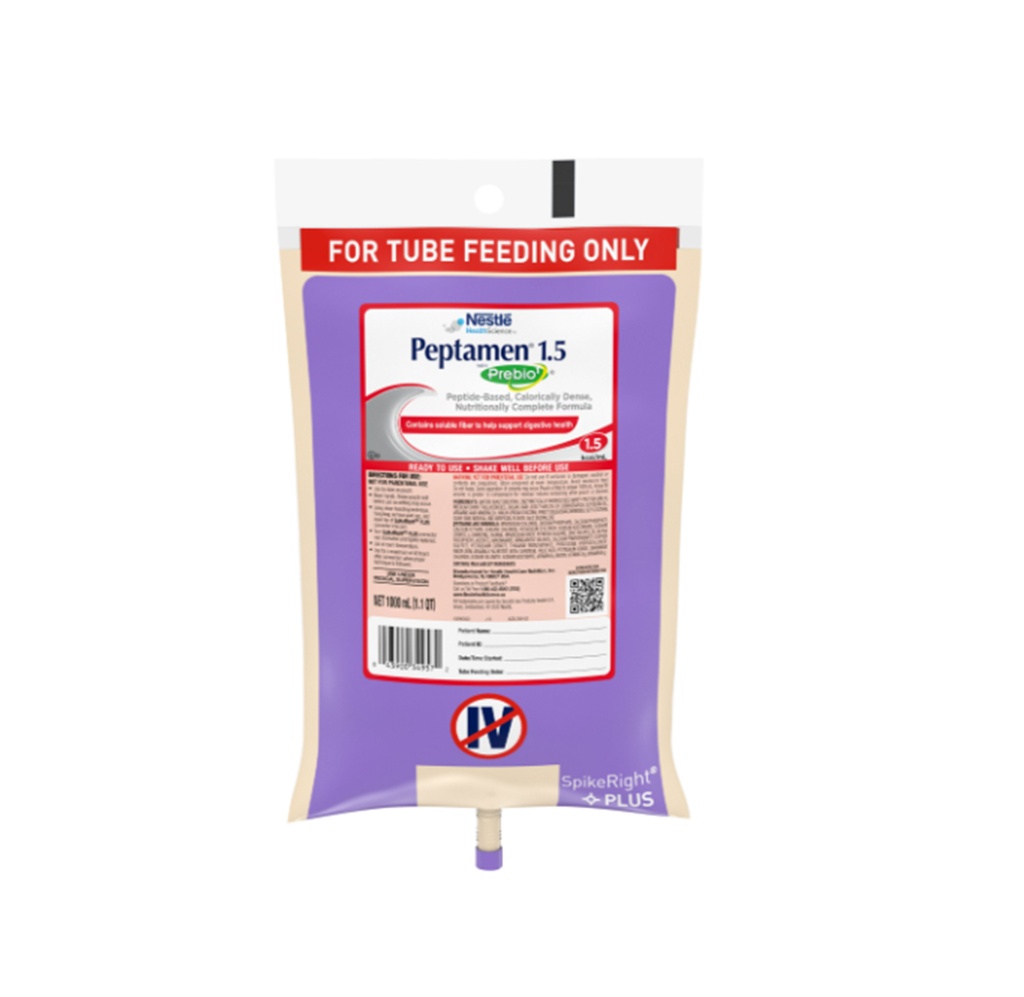 Peptamen 1.5 With Prebio 1 Tube Feeding Formula 1000mL/33.8oz RTH