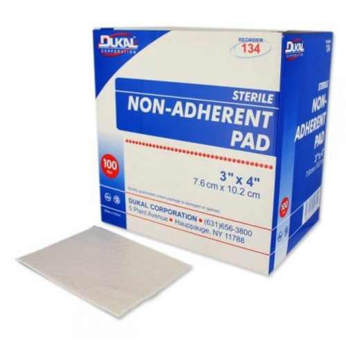 Dukal Sterile Non-Adherent Pads, 3"x4"
