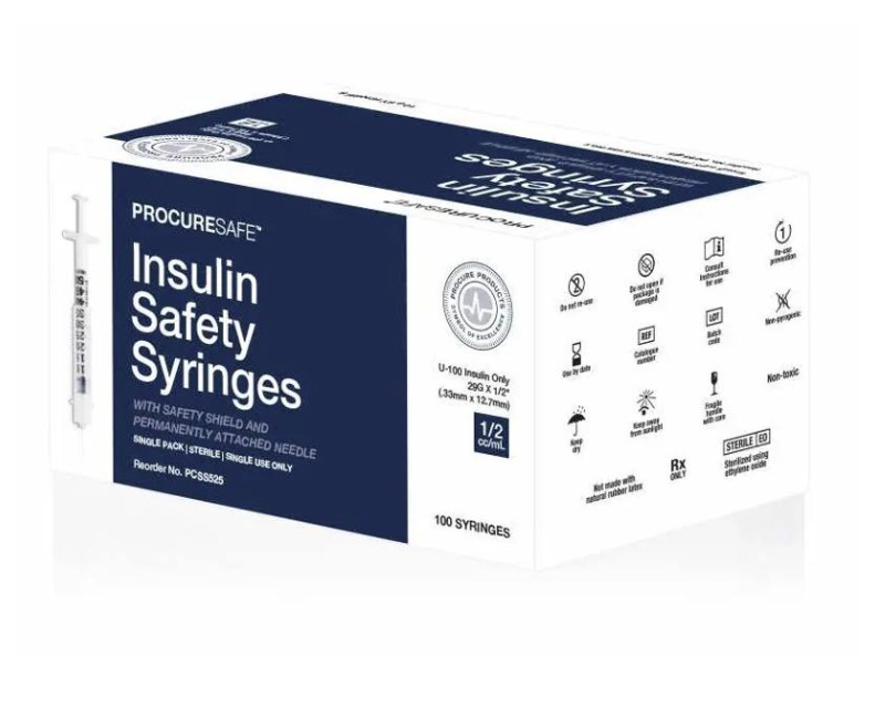 ProCure Insulin Safety Syringe 1.0mL, 29G x .5