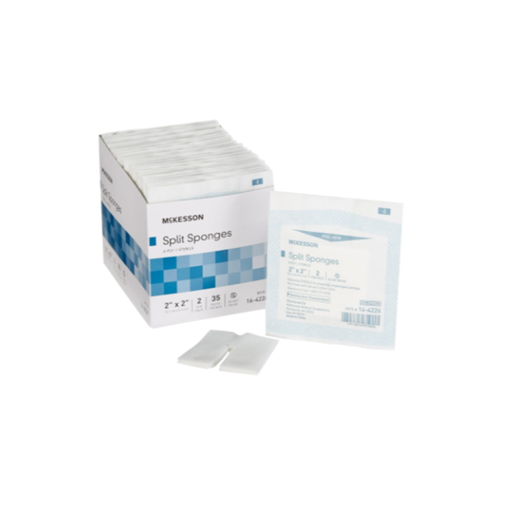 McKesson Sterile 6 Ply Gauze Drain Sponge,  2"x2" 