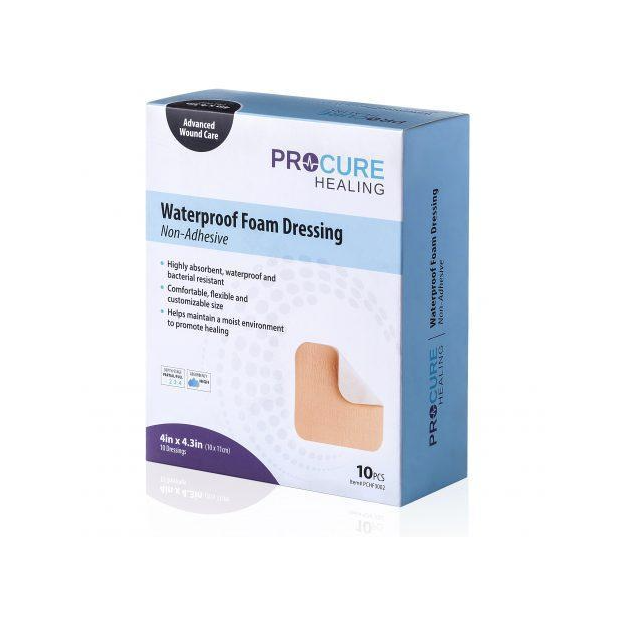 ProCure Non Adhesive Foam Dressing, 4”x4.25”