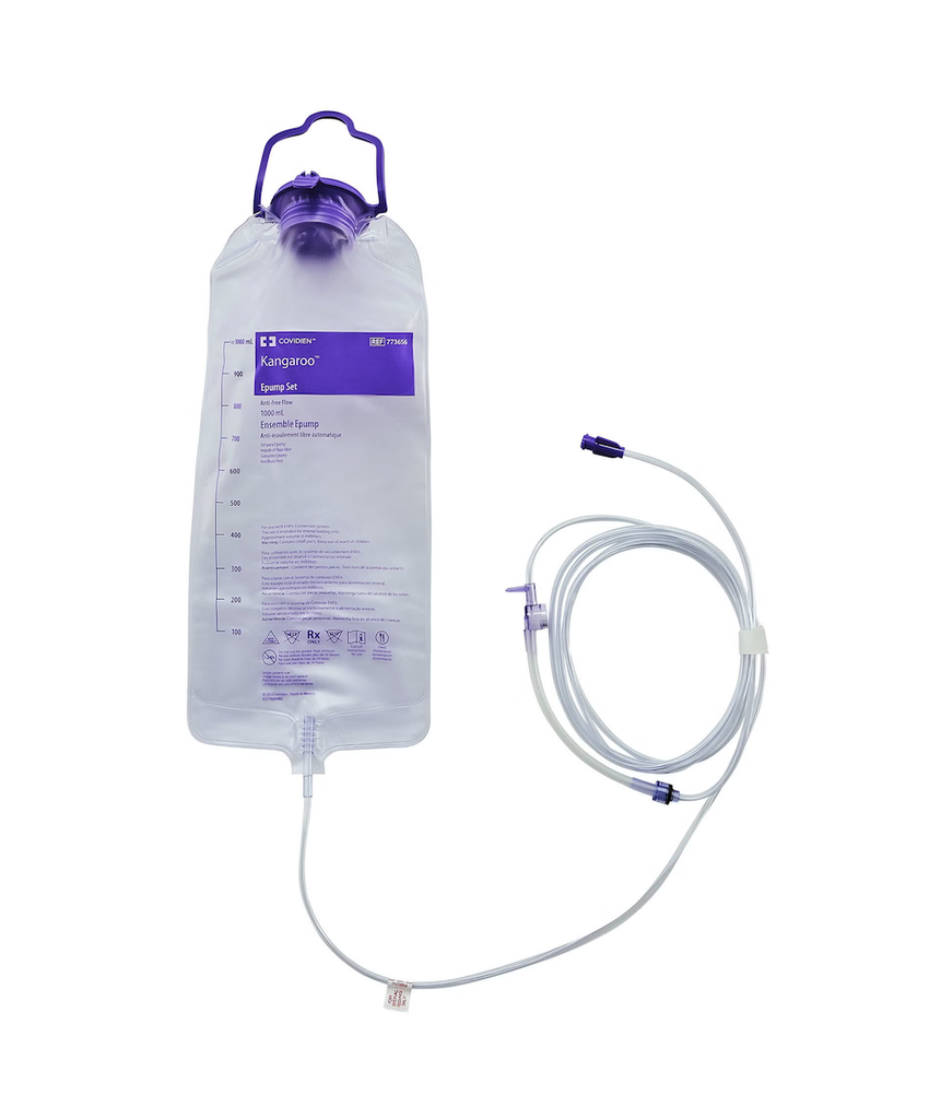 Kangaroo ePump Safety Screw Spike Feeding Bag, 1000mL