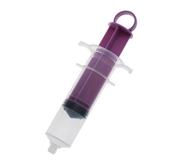 Amsino AMSure Enteral EnFit Oral Syringe With Piston Ring Thumb Control, 60mL