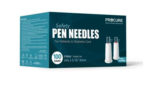 ProCure Safety Pen Needles, 30G x 8mm