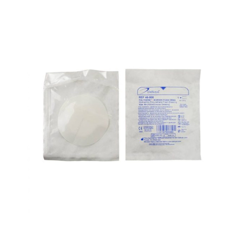 DeRoyal Polyderm Border Foam 4" Circular Dressing