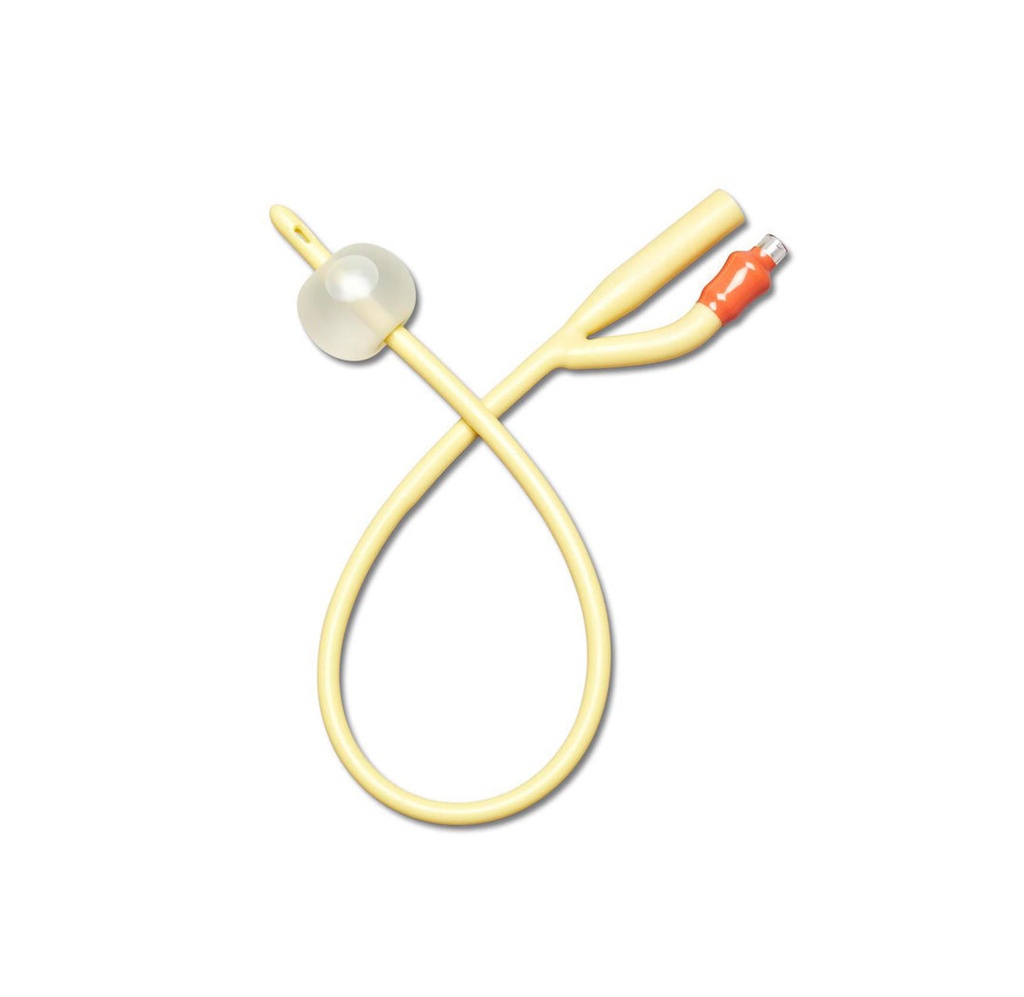 Medline Foley Catheter, Silicone-Elastomer Coated Latex, 20 Fr, 30 mL, 2-Way