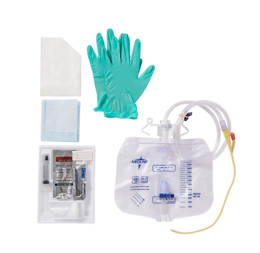 [DYND11860] Medline Two-Layer Foley Catheter Tray w/ Drain Bag, 16FR, 10mL