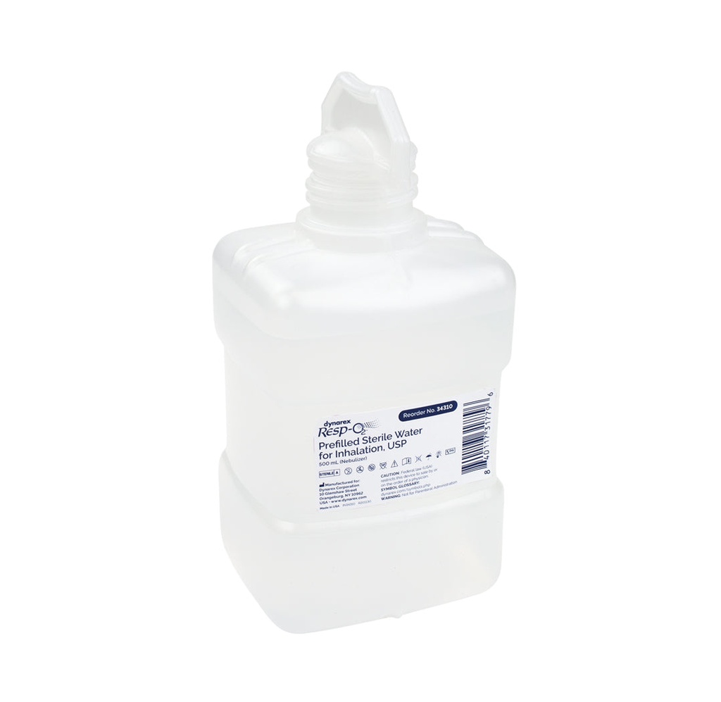 Dynarex Resp-02 Prefilled Sterile Water for Inhalation, 500mL
