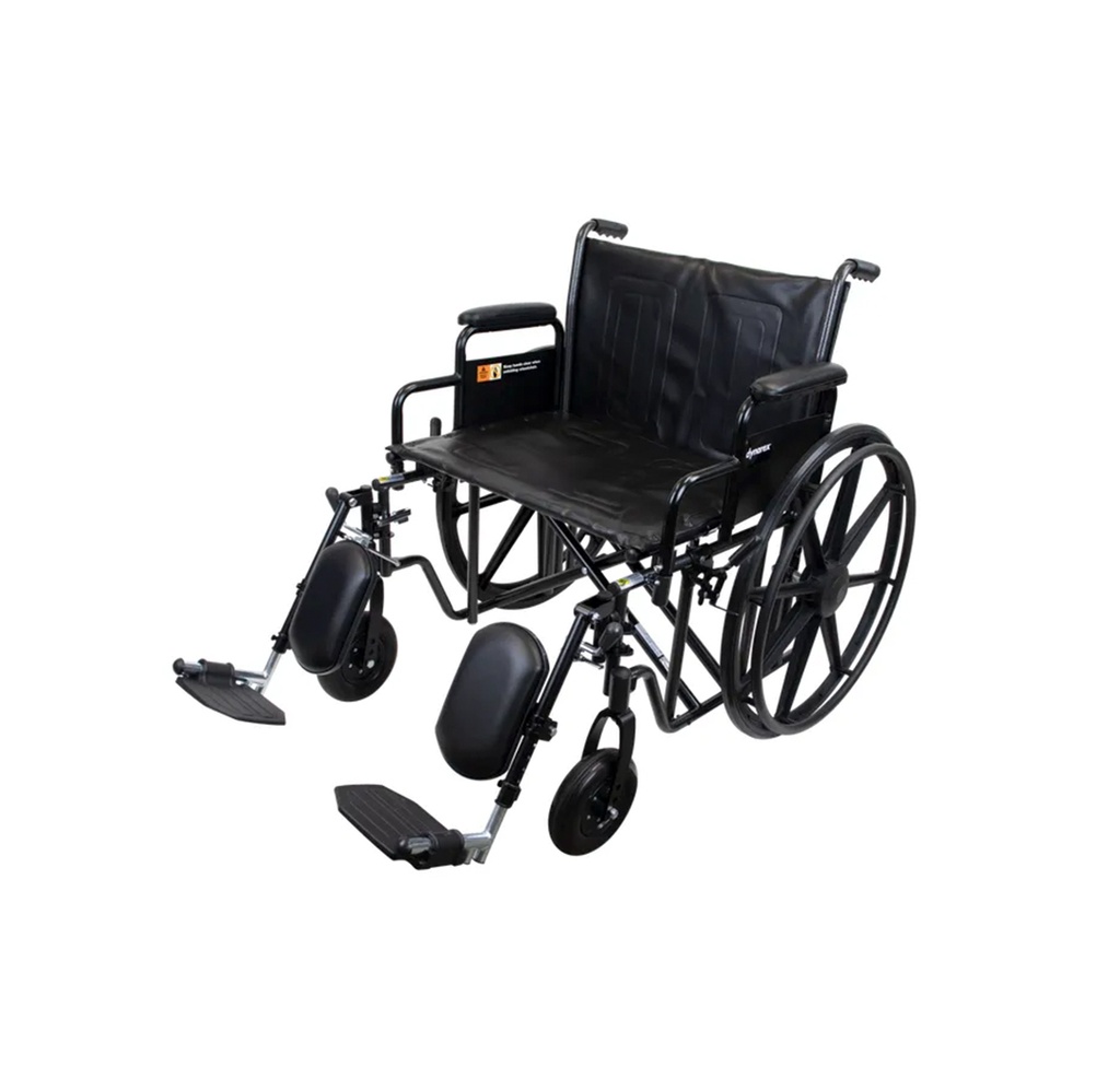 Dynarex BariMax Bariatric Wheelchair, 22", ELR 500LB Capacity