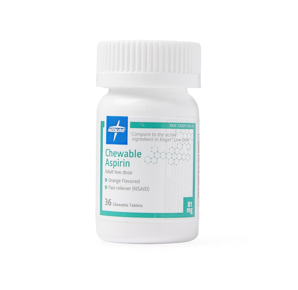 Orange Flavor Chewable Aspirin, 81 mg