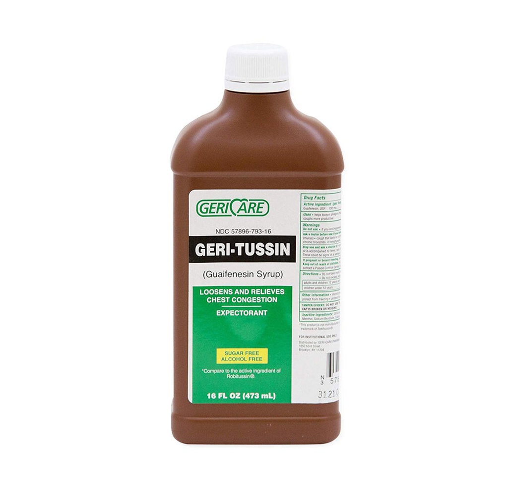 Geri Care Guaifenesin Syrup (Geri-Tussin), 100 mg/5 mL, 16oz