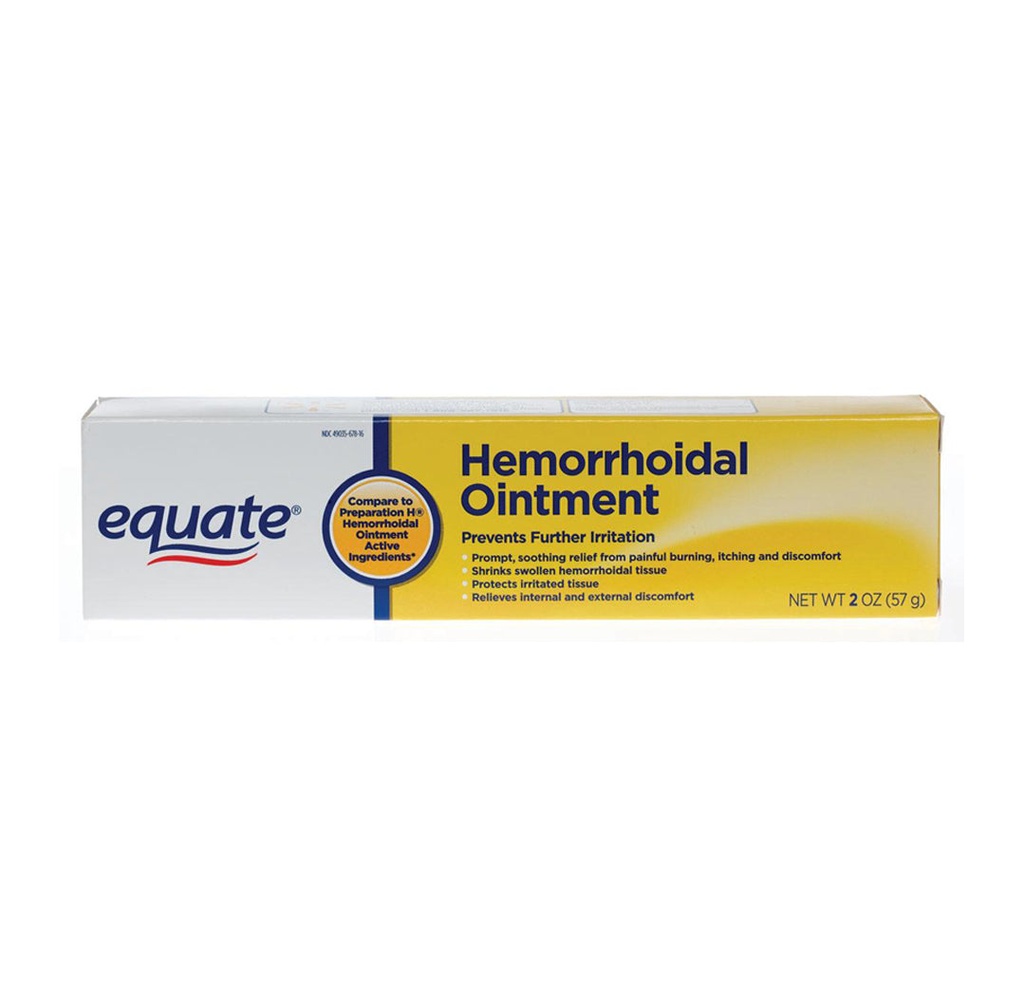 Equate Hemorrhoidal Ointment, 2oz Tube