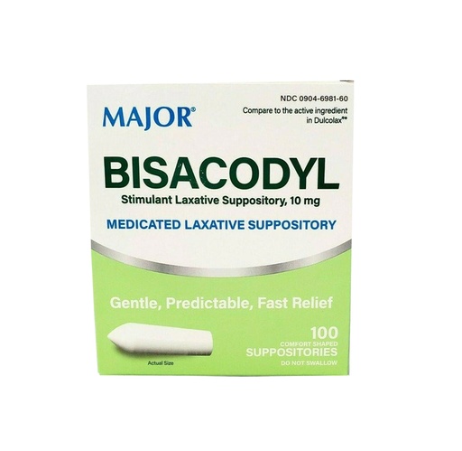[OTC036] Major Pharma Bisacodyl Laxative Suppository, 10mg