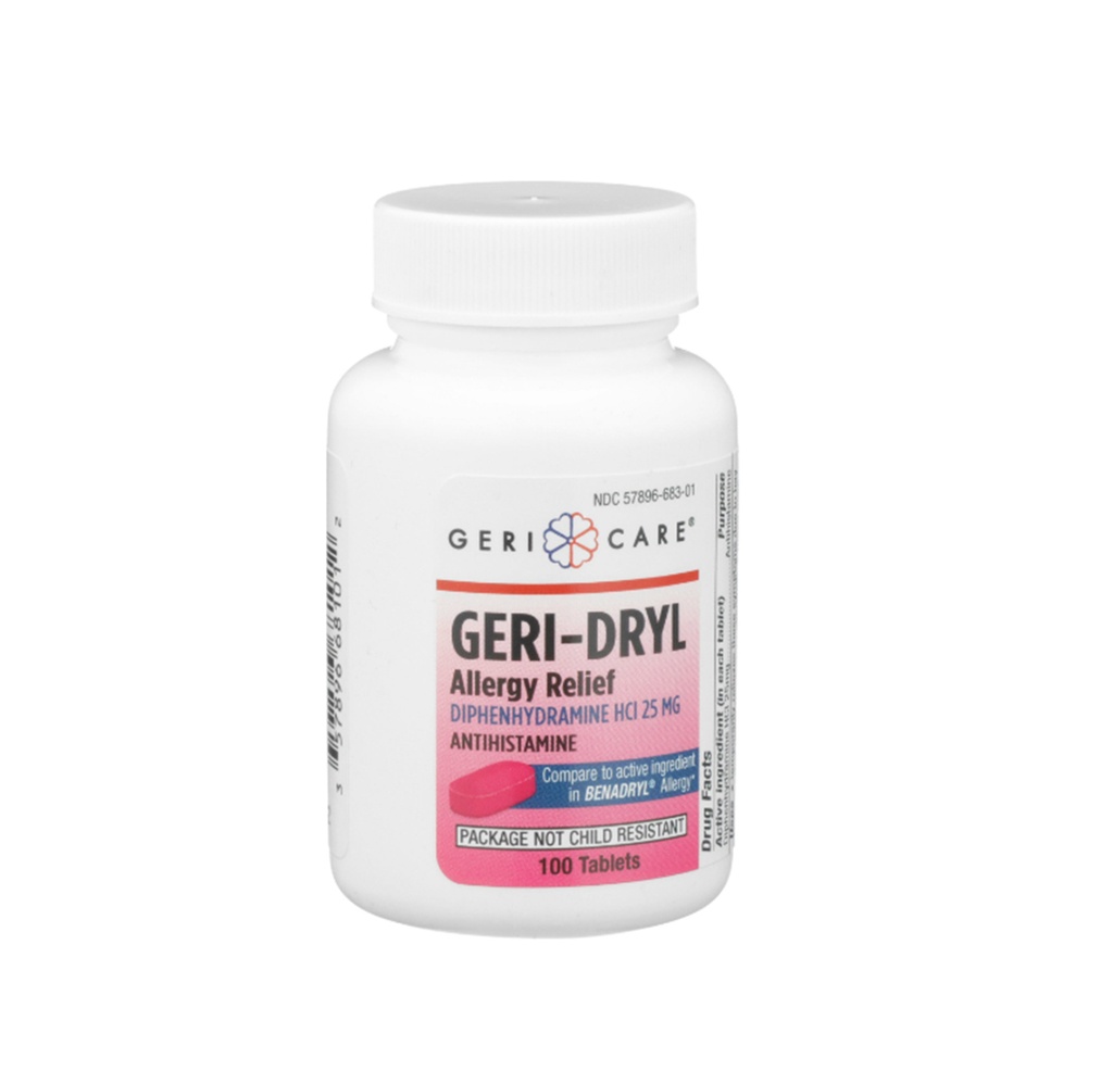 Geri Care Diphenhydramine Tablets, 25mg