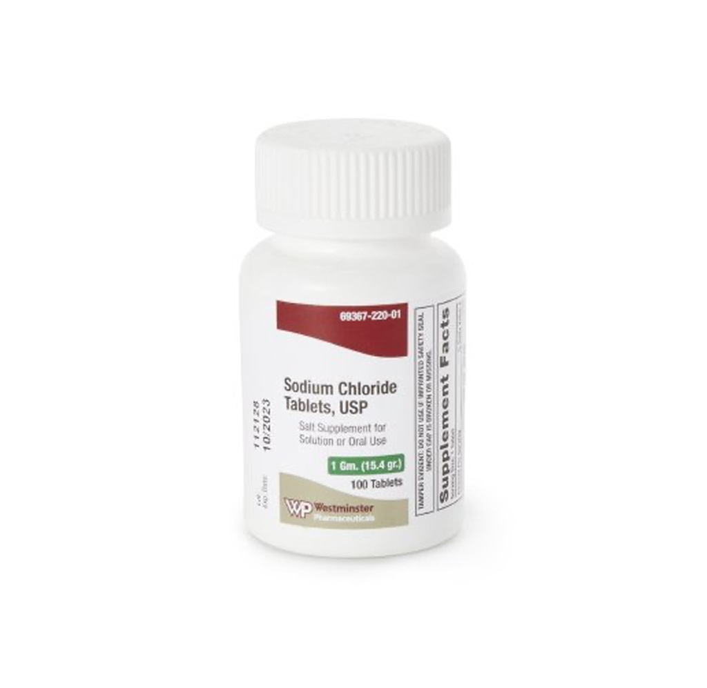 Westminster Pharmaceuticals Sodium Chloride Tablet, 1g