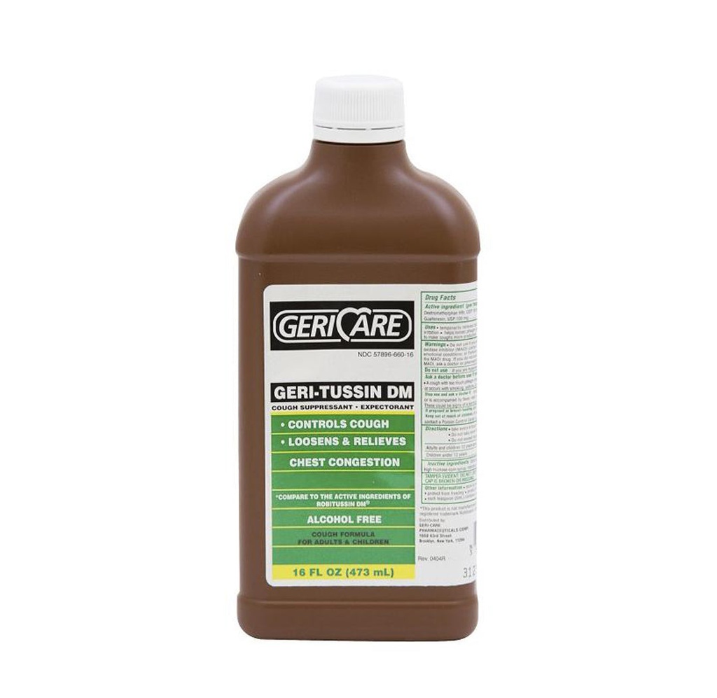 Liquid Cough Syrup with Guaifenesin 100mg and Dextromethorphan 10mg, 16oz