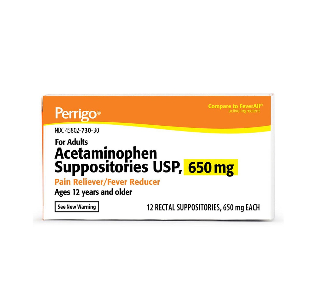 Acetaminophen Suppository 650 mg