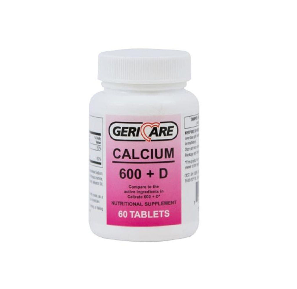 Geri Care Calcium 600 mg + Vitamin D3 200 IU Tablets 