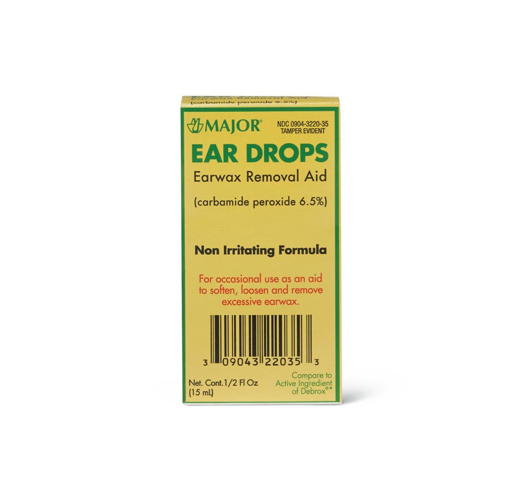 Major Pharmaceutical Carbamide Peroxide 6.5% Ear Drops, 15 mL | Core GPO