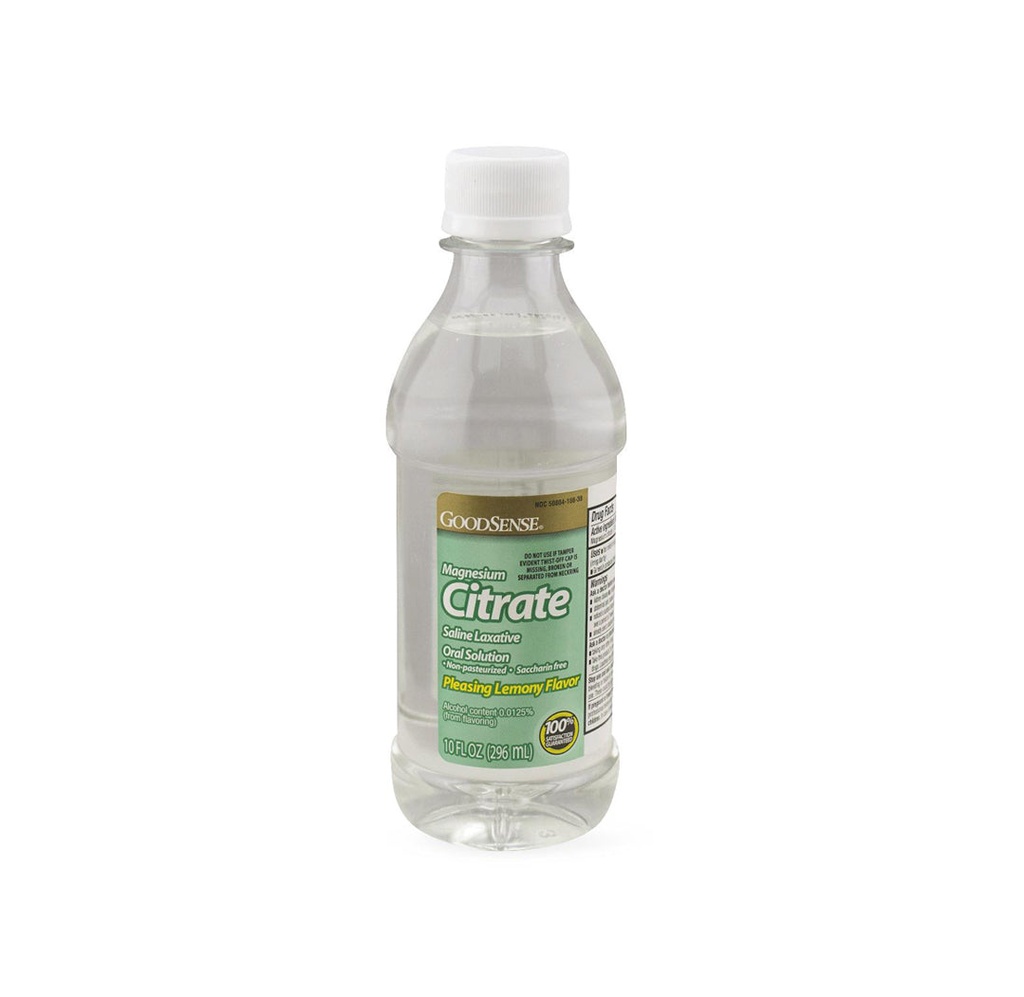 GoodSense Magnesium Citrate Low-Sodium Solution, Lemon, 10oz