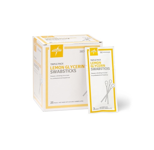 [MDS090600] Medline Lemon Glycerin Swabsticks 3/Pk