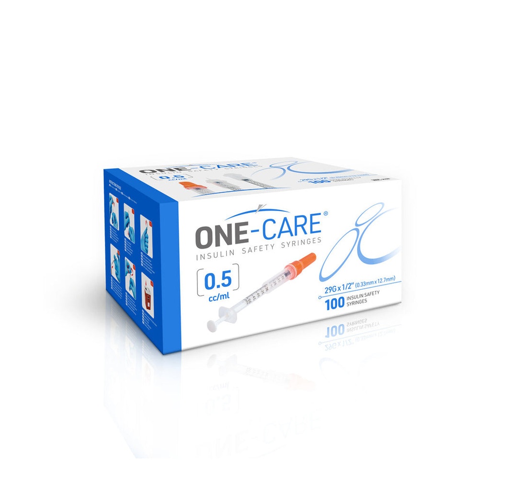 One-Care Insulin Safety Syringe 1.0mL, 29G x .5