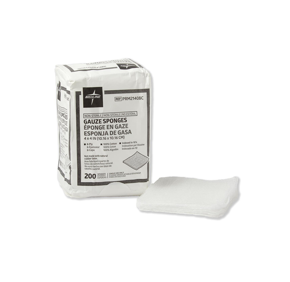 Medline Non-Sterile Cotton Woven Gauze Sponges, 4"x4"